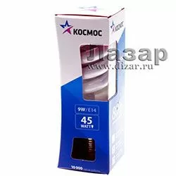 Лампа энергосберегающая Космос КЛЛ T2 SPC 9Вт Е27 4200К