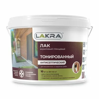 Лак тонированный акриловый с уф-фильтром сосна 2,5 кг Лакра