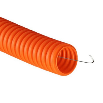 Труба ПНД оранжевая гофриров. 25 мм легкого типа с зондом (50м/уп.)